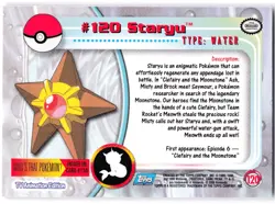 Staryu #120 2000 Topps Pokemon TV Animation Edition Series 3 - Image 2
