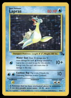 Pokemon Cards Lapras 10/62 Fossil Holo Rare NM EBAY LIVE FRIDAY - Image 1