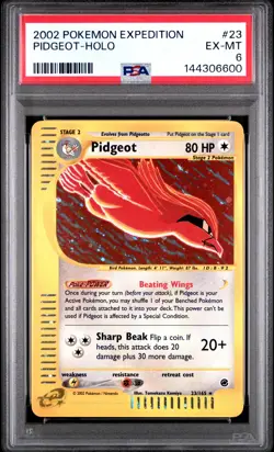 2002 POKEMON EXPEDITION #23 PIDGEOT-HOLO PSA 6 - Image 1