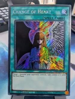 YuGiOh! Change of Heart RA01-EN050 Platinum Rare 1st Ed - Image 1