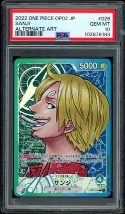 Sanji Alternate Art 2022 One Piece OP02-026 Paramount War Japanese PSA 10 - Image 1