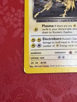 Vintage Pokemon Card Holo Gym Challenge Rocket's Zapdos 15/132 LP - MP - Image 2