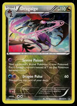 Pokemon Card BREAKpoint Dragalge 86/122 Rare Reverse Holo - Image 1