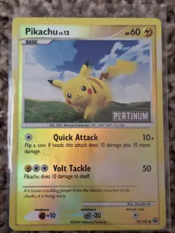 Pikachu 70/100 Reverse Holo Platinum Stamped Pokemon Card Majestic Dawn LP - Image 1