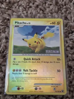 Pikachu 70/100 Reverse Holo Platinum Stamped Pokemon Card Majestic Dawn LP - Image 2