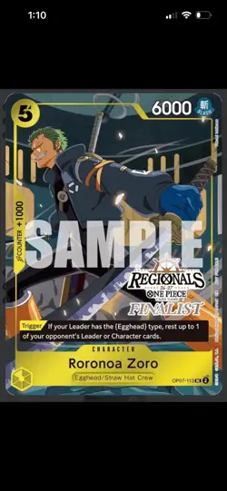 (Regionals Finalist Card Set 26-27) One Piece Cards Foil 4 Cards Sealed - Image 3