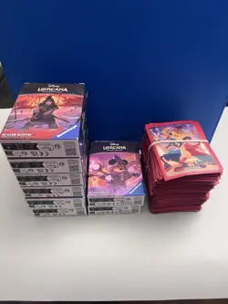 Disney Lorcana Card Sleeves Lot - 570+ Total - Mulan, Mickey, Goofy Mixed - Image 1