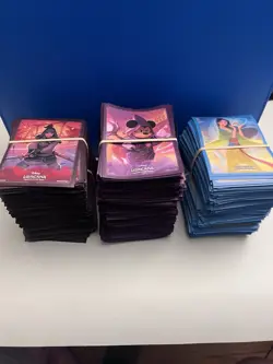 Disney Lorcana Card Sleeves Lot - 570+ Total - Mulan, Mickey, Goofy Mixed - Image 2