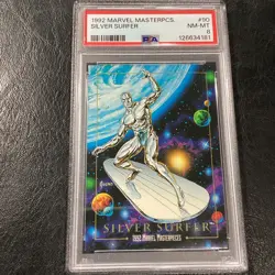 1992 Marvel Masterpieces 90 Silver Surfer PSA 8 NM-MT FANTASTIC FOUR COMICS CARD - Image 1
