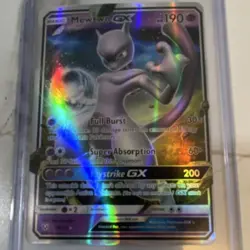 Pokemon Mewtwo GX Ultra Rare Full Art Holo 39/73 Shining Legends 190 HP Card - Image 1