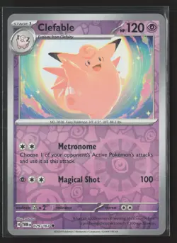 Clefable Uncommon ME: Ascended Heroes 075/217 NM Pokemon Card Reverse Holo - Image 1