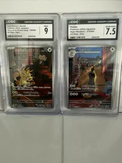 Pokemon Graded Card Lot Team Rocket's Meowth & Persian Art Rare Holo Japanese - Image 1