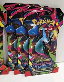 (10) Pokemon Mega Evolution Phantasmal Flames Booster Pack Art Set Lot - Image 2