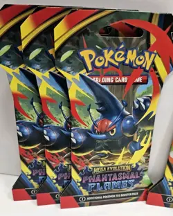 (10) Pokemon Mega Evolution Phantasmal Flames Booster Pack Art Set Lot - Image 5