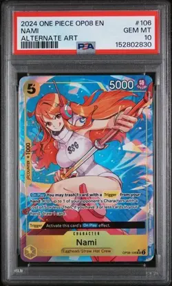 2024 ONE PIECE OP08-TWO LEGENDS #106 NAMI ALTERNATE ART PSA 10 - Image 1