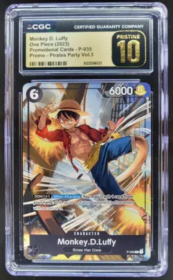 2023 One Piece Monkey D Luffy Promo Pirate Party Volume 3 #P-035 CGC PRISTINE 10 - Image 1