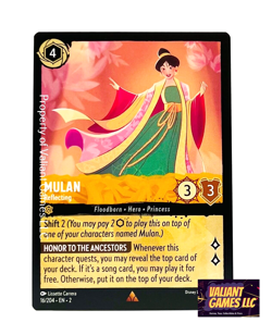 Disney Lorcana TCG Mulan Reflecting 16/204 Rare Non-Foil - Image 1