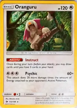 Pokemon | SM Base Set | Oranguru | 113/149 | NM Holo - Image 1