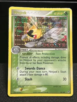Pokemon TCG Ninjask 13/107 Reverse Holo Deoxys Stamped LP - Image 1