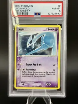 2007 Pokemon Pop Series 5 #2 Lugia Holo PSA 8 With Multiple Partial Swirls - Image 1