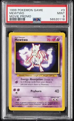1999 POKEMON GAME MOVIE PROMO #3 MEWTWO PSA 9 - Image 1