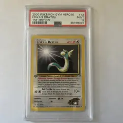 Pokemon 1st Edition Gym Heroes Erika's Dratini #42 PSA 9Vintage. Free Shipping! - Image 1