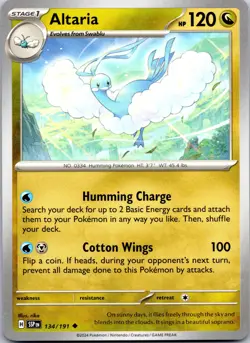 Pokemon Altaria SV08: Surging Sparks (SSP) Normal 134/191 NM - Image 1
