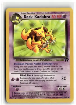 2000 Pokemon - Team Rocket Dark Kadabra #39/82 - Image 1