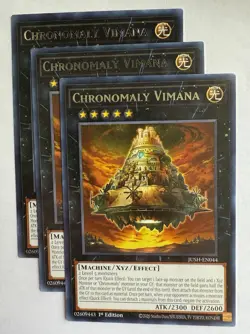 Yugioh x3 Chronomaly Vimana JUSH-EN044 Rare 1st Edition Playset - Image 1