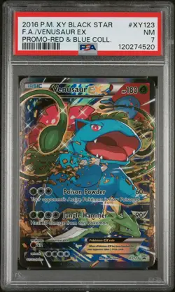 2016 POKEMON XY BLACK STAR PROMO #XY123 FULL ART/VENUSAUR EX PSA 7 - Image 1