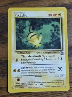 Pokemon Wotc Black Star Promo # 27 Pikachu,,not played - Image 1