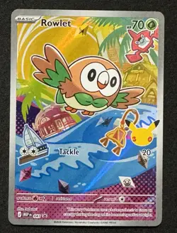 Pokemon TCG Rowlet Basic Promo Stamped Holo 70 HP 043 - Image 1