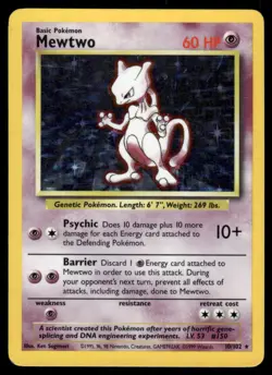 Mewtwo 10/102 Base Set Unlimited Holo Holo Rare NM EBAY LIVE FRIDAY - Image 1