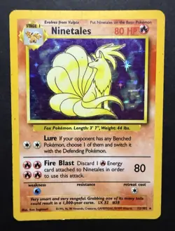 Pokemon TCG Ninetales Base Set 12/102 Holo Unlimited Holo Rare - Image 1