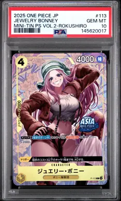 2025 ONE PIECE JAPANESE MINI-TIN PACK SET VOL.2 #113 JEWELRY BONNEY PSA 10 - Image 1