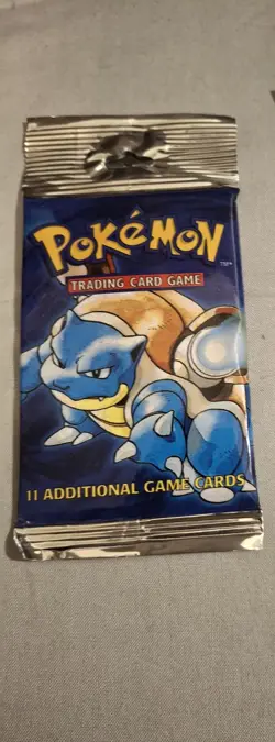 Pokemon Base Set Booster 11 Cards Sealed Blastoise Art 1999 Long Crimp - Image 1
