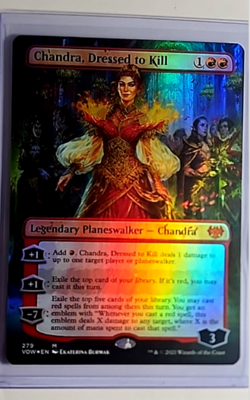 Magic The Gathering VOW Crimson Vow Borderless Foil #279 Chandra Dressed to Kill - Image 1