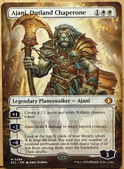 LIMITED EDITION Lorwyn MtG Ajani Outland Chaperone Unplayed NM BORDERLESS ART! - Image 1