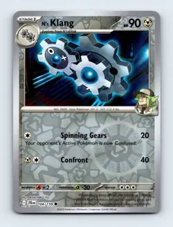 N's Klang 104/159 SV09: Journey Together Reverse Holo Near Mint Pokemon Card - Image 1