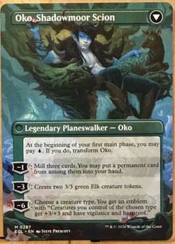 LIMITED EDITION Lorwyn Eclipsed MtG Oko Lorwyn Liege Unplayed NM BORDERLESS ART! - Image 2