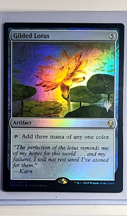 2018 MTG Magic The Gathering DOM Dominaria Promo Pack Foil #215 Gilded Lotus - Image 1