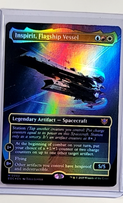 MTG Magic The Gathering EOC Commander Borderless Foil Inspirit Flagship Vessel - Image 1
