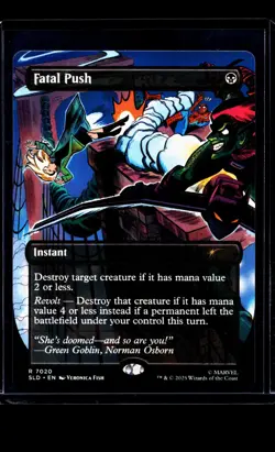 2025 MTG Magic The Gathering SLD Secret Lair Borderless #7020 Fatal Push - Image 1