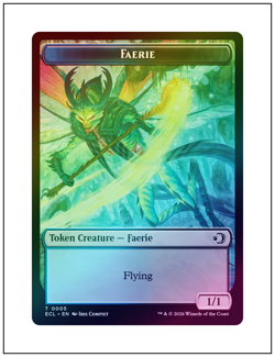 1x Faerie Token, Foil, (The Token for Bitterbloom Bearer), Magic MTG NM - Image 1
