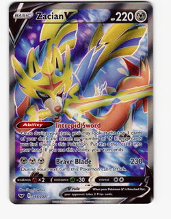 Pokemon TCG - Zacian V Sword & Shield Base Set (195/202) Holo Full Art NM/M - Image 1