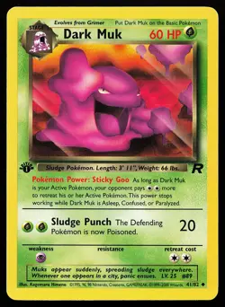 Dark Muk 41/82 Uncommon 1st Edition Team Rocket Pokemon Card - Image 1