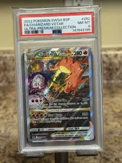 2022 Pokemon PSA 8 Charizard VSTAR #SWSH262 Sword & Shield Charizard UPC Promo - Image 1