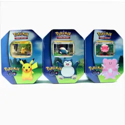 2022 Pokemon GO Tins Set of ALL 3 Pikachu Blissey Snorlax FACTORY SEALED! - Image 1
