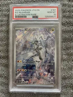 2025 Pokemon N's Reshiram 167/159 Sv09: Journey Together Holo PSA 10 Gem SIR - Image 1