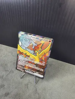Team Rocket’s Moltres Ex 208/182 Destined Rivals Pokemon Full Art Ultra Rare NM - Image 3